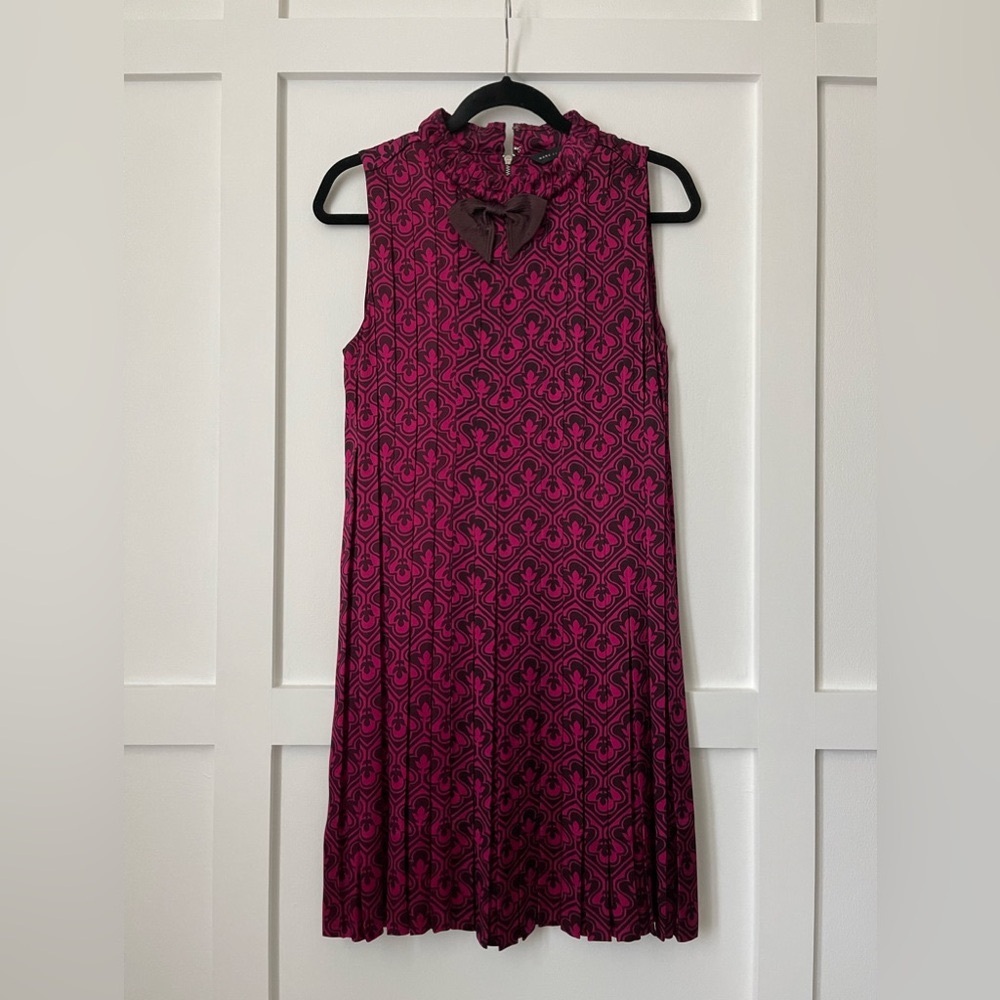 Marc by Marc Jacobs Pleated Shift Mini Dress with Bow